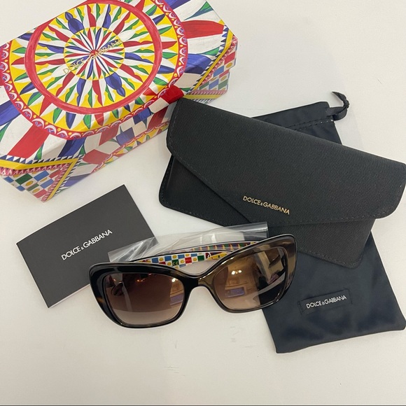 Dolce and Gabbana 54mm Gradient Butterfly Sunglasses Havana / Brown Gradient - Picture 15 of 15